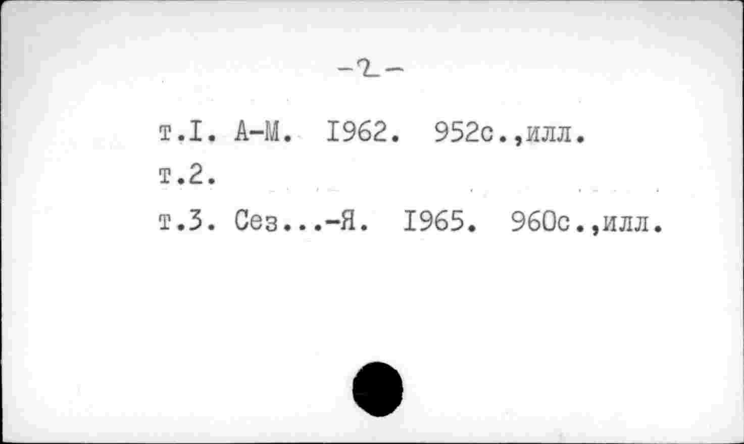 ﻿т.I. A-M. 1962. 952c.,илл.
т.2.
т.З. Сез...-Я. 1965. 960c.,илл.